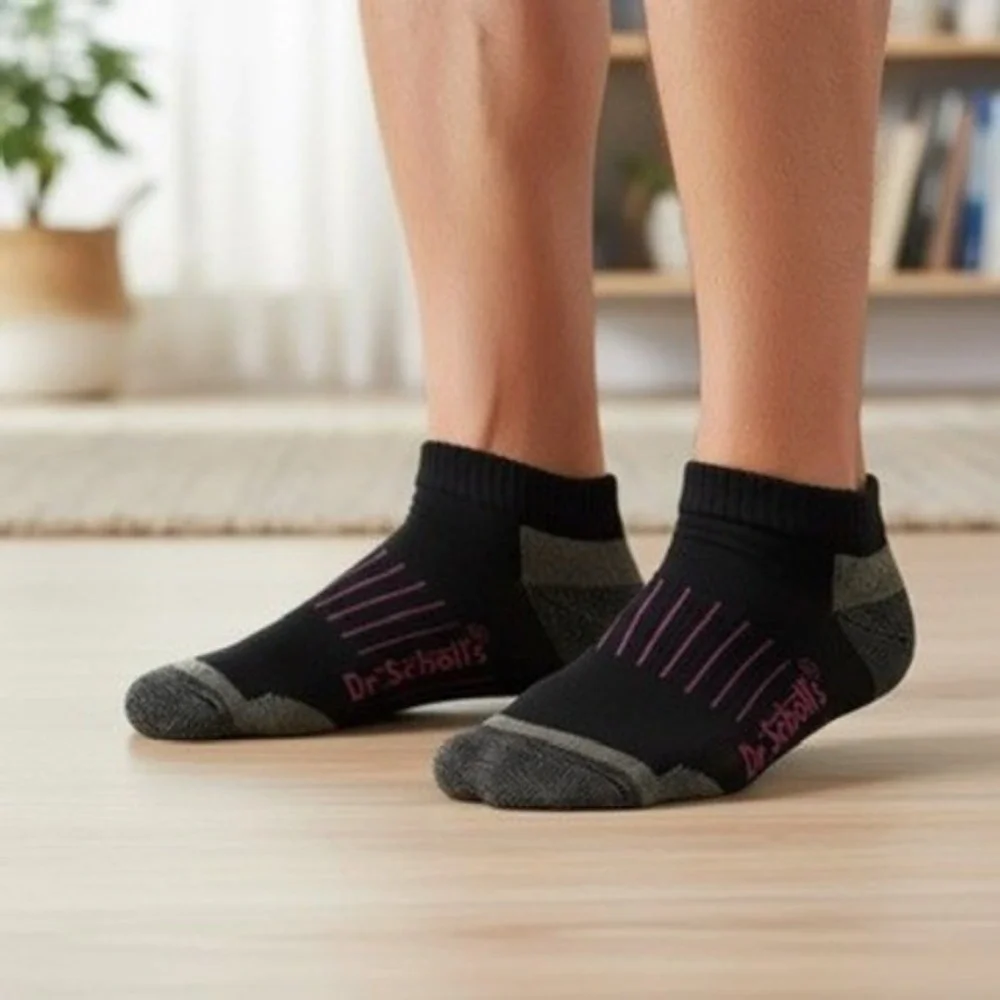 Dr. Scholls Athletic Padded Socks 10-13 Black Anti-Blister Fitness 3 Pack